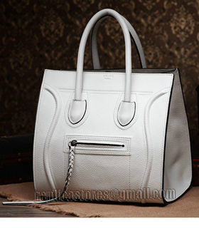 Celine Phantom Square Bag White Litchi Pattern Leather-2
