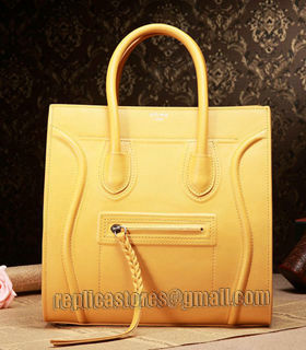 Celine Phantom Square Bag Yellow Original Palm Print Leather-1