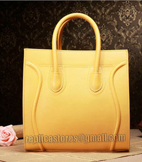 Celine Phantom Square Bag Yellow Original Palm Print Leather-3