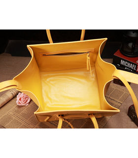Celine Phantom Square Bag Yellow Original Palm Print Leather-9