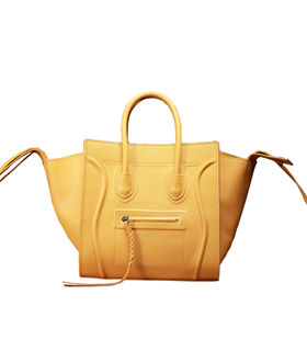 Celine Phantom Square Bag Yellow Original Palm Print Leather