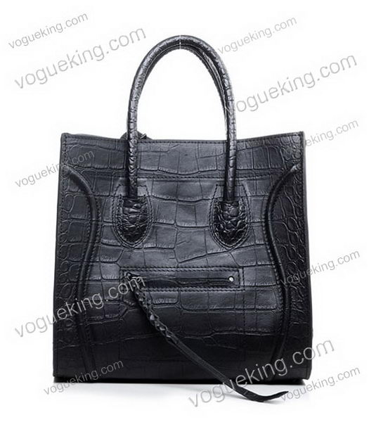 Celine Phantom Square Bags Black Croc Veins Imported Leather-1