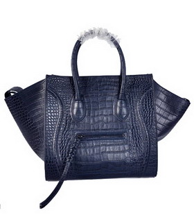 Celine Phantom Square Bags Dark Blue Imported Leather