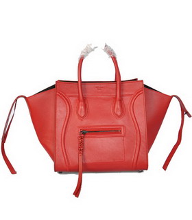 Celine Phantom Square Bags Red Imported Leather