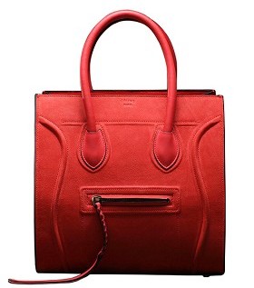 Celine Phantom Square Bags Red Imported Leather With Black Side
