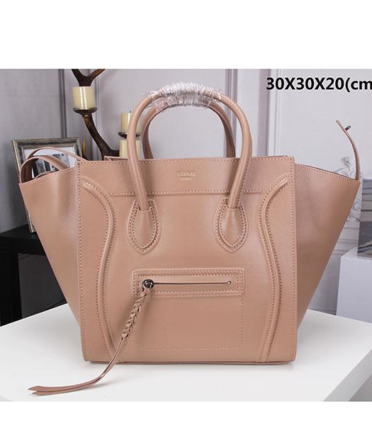 Celine Phantom Square Top Handle 30cm Bag Shrimp Pink Leather