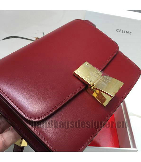 Celine Red Original Plain Veins Leather Small Classic Box Bag-5