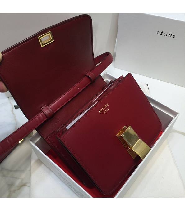 Celine Red Original Plain Veins Leather Small Classic Box Bag-6