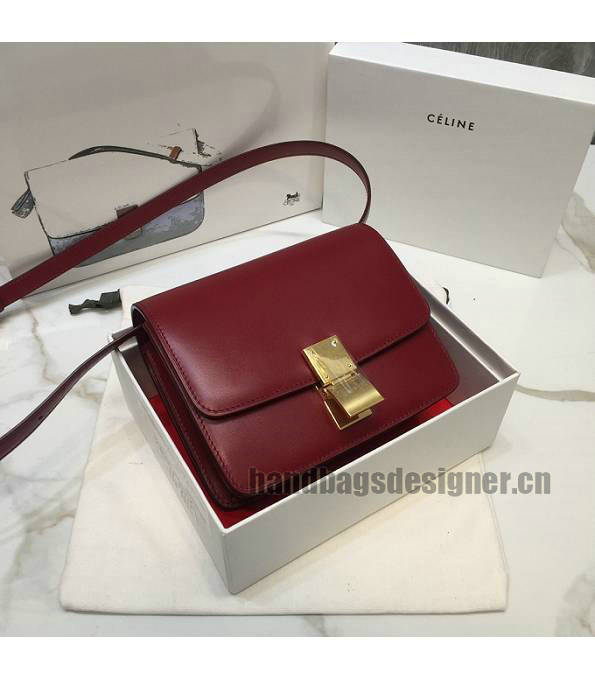 Celine Red Original Plain Veins Leather Small Classic Box Bag-4