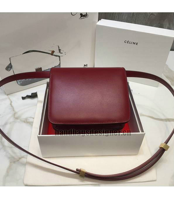 Celine Red Original Plain Veins Leather Small Classic Box Bag-7