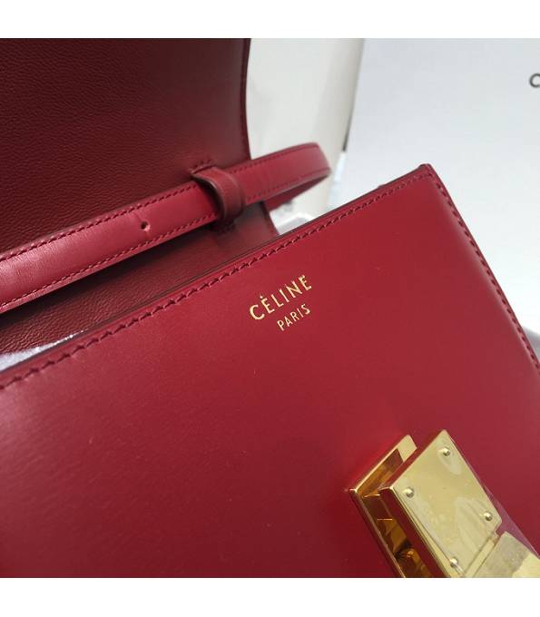 Celine Red Original Plain Veins Leather Small Classic Box Bag-8