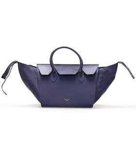 Celine Sapphire Blue Imported Leather Small Tote Bag