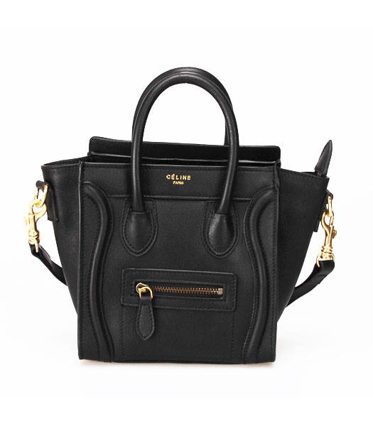 Celine Small Smile Black Leather Tote Handbag