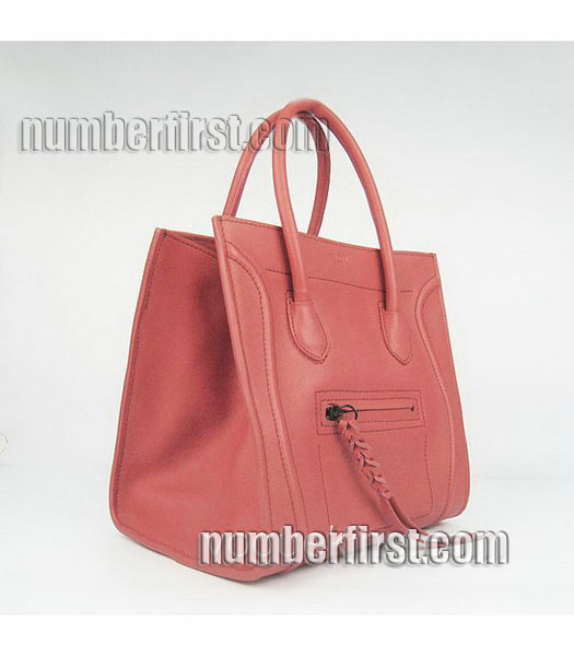 Celine Smile 26cm Dark Red Original Leather Tote Handbag-4