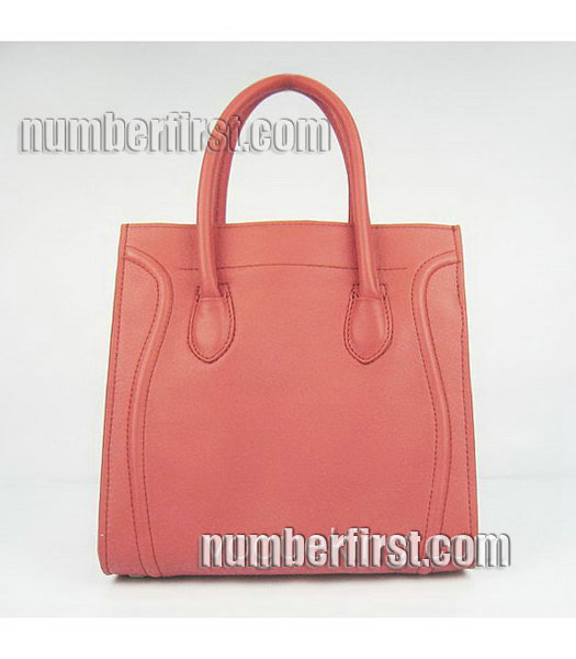 Celine Smile 26cm Dark Red Original Leather Tote Handbag-5