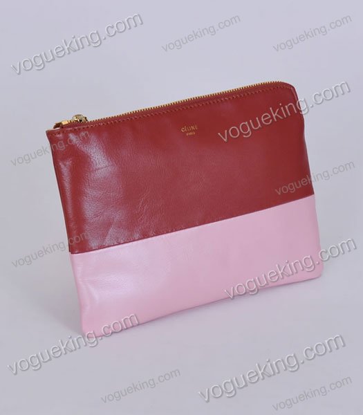 Celine Solo Bi Color Clutch PinkCamel Lambskin Leather-1