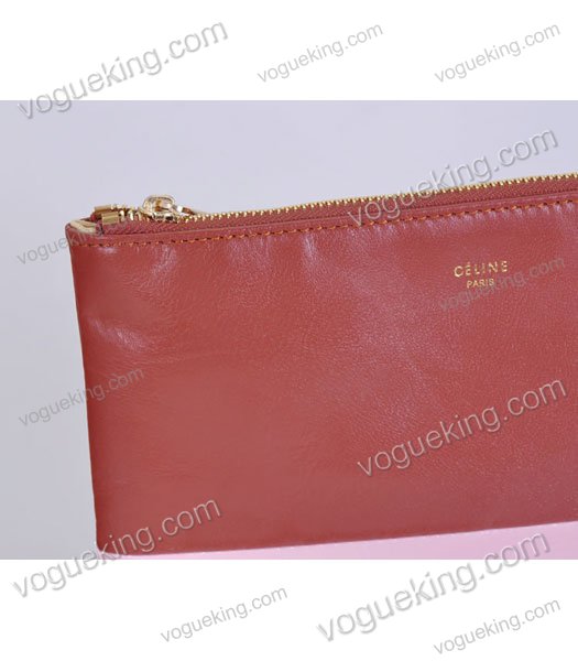 Celine Solo Bi Color Clutch PinkCamel Lambskin Leather-3