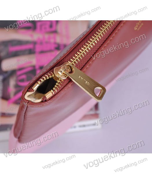 Celine Solo Bi Color Clutch PinkCamel Lambskin Leather-5
