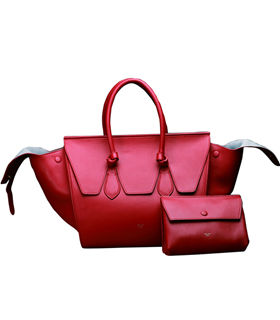 Celine Tie Knot Phantom Small Bag With Red Original Leather