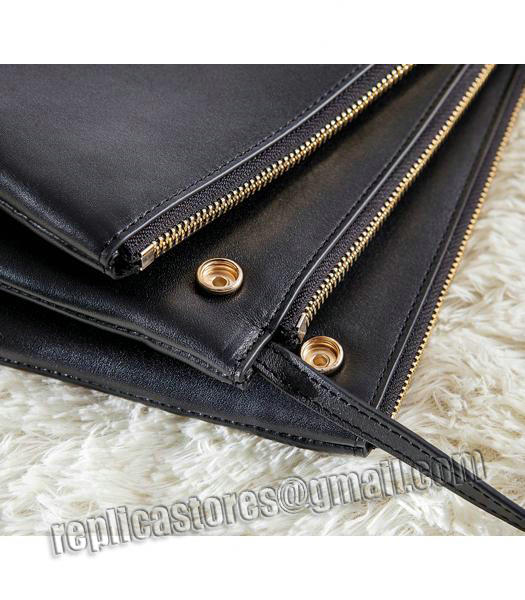 Celine Trio Crossbody Messenger Bag Black Original Leather-5