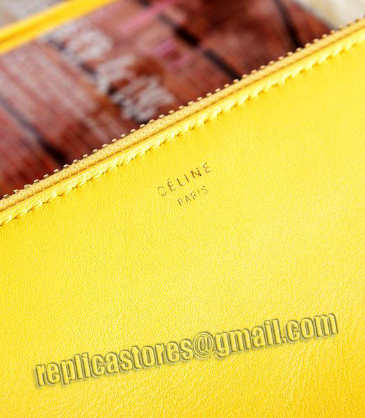 Celine Trio Crossbody Messenger Bag Lemon Original Leather-4