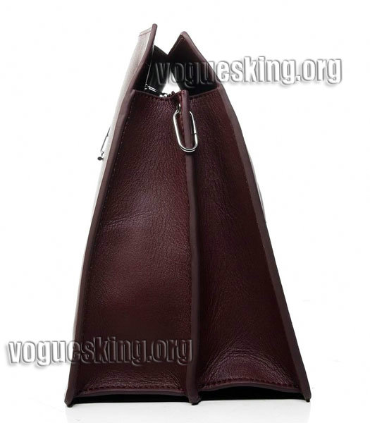 Celine Wine Red Imported Leather Large Shoulder Bag-2