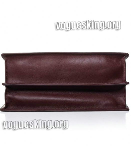 Celine Wine Red Imported Leather Large Shoulder Bag-4