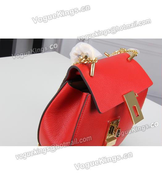 Chloe 19cm Red Leather Golden Chain Mini Shoulder Bag-1