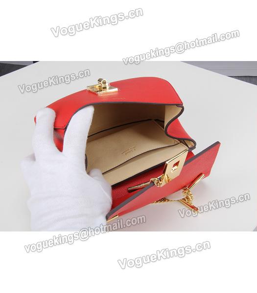 Chloe 19cm Red Leather Golden Chain Mini Shoulder Bag-3