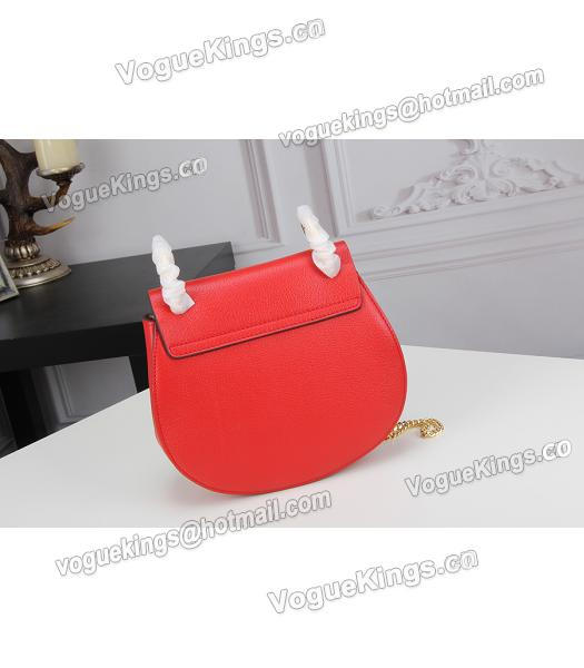 Chloe 19cm Red Leather Golden Chain Mini Shoulder Bag-5
