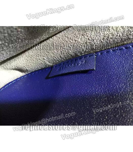 Chloe 23cm Fringed Dark Blue Leather Rivets Decorative Shoulder Bag-7