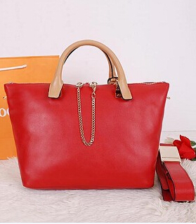 Chloe 40cm RedApricot Leather Large Tote Bag