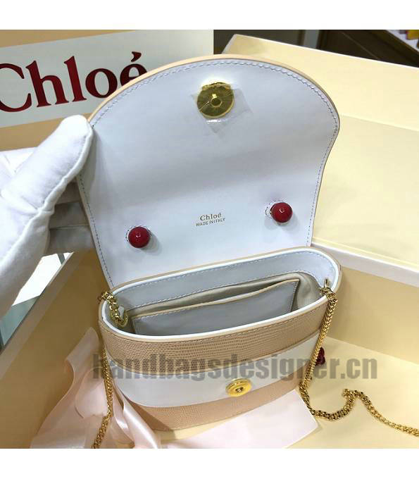 Chloe Aby Lock Pink Original Lizard Veins Leather Shoulder Bag-5