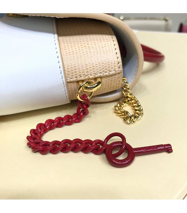 Chloe Aby Lock Pink Original Lizard Veins Leather Shoulder Bag-8