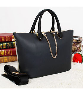 Chloe Black/Grey/Grey White Original Leather Tote Bag