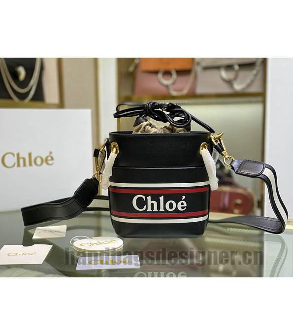Chloe Black Original Smooth Calfskin Leather Mini Roy Bucket Bag-5