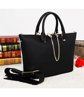 Chloe Black/White Original Leather Tote Bag