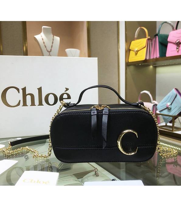 Chloe C Black Original Calfskin Leather Mini Vanity Shoulder Bag
