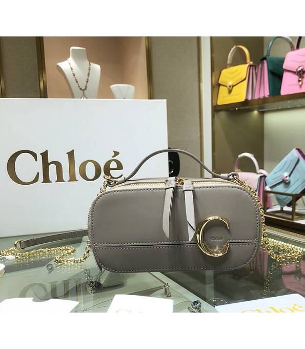 Chloe C Grey Original Calfskin Leather Mini Vanity Shoulder Bag