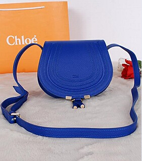 Chloe Classic Shoulder Bag 20cm Azure Leather Golden Chain