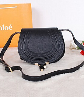 Chloe Classic Shoulder Bag 20cm Black Leather Golden Chain