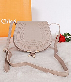 Chloe Classic Shoulder Bag 20cm Grey Leather Golden Chain