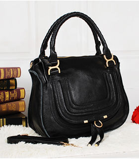 Chloe Classic Tote Bag In Black Milled Leather