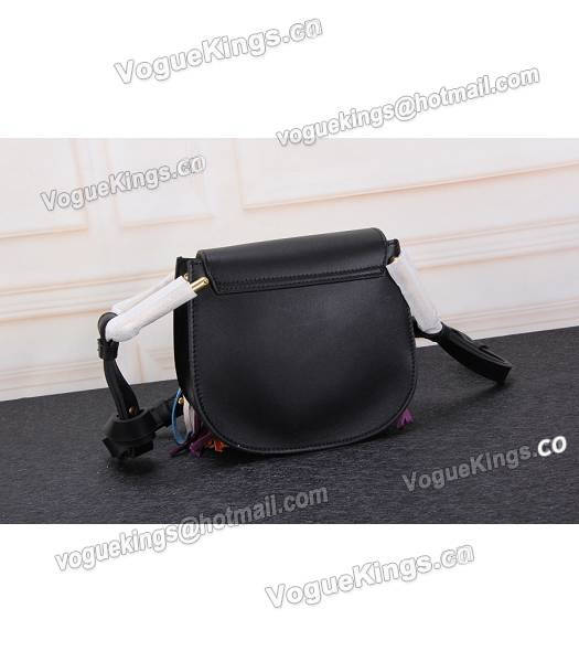 Chloe Colorful Fringed Black Leather Small Shoulder Bag-4
