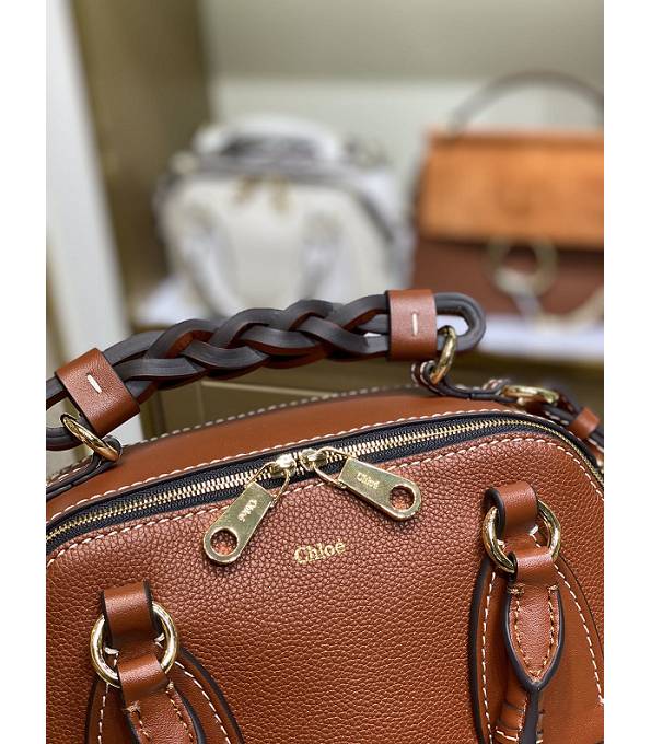 Chloe Daria Caramel Original Litchi Veins Calfskin Leather Small Shoulder Bag-8