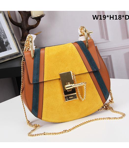 Chloe Drew Yellow Suede Leather Small Bags Golden Chain