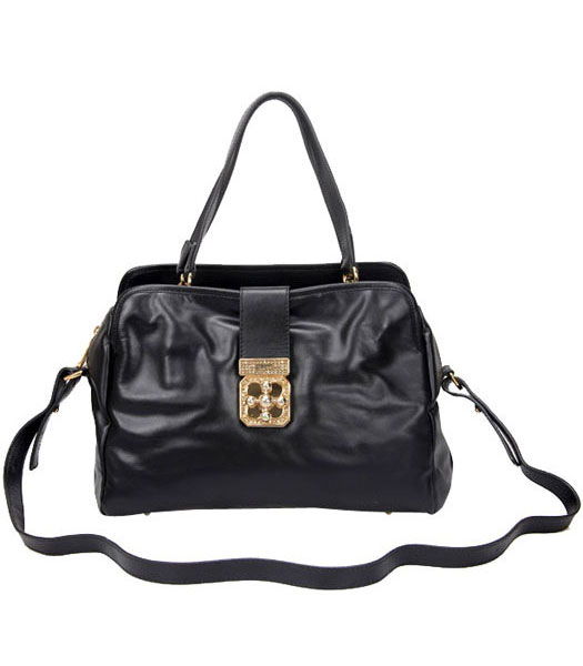 Chloe Elsie Black Calfskin Leather Satchel Bag