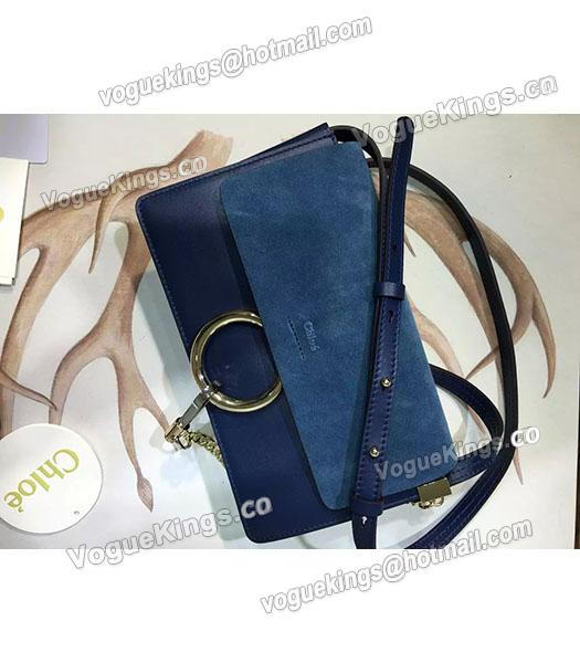 Chloe Hot-sale Sapphire Blue Leather Small Shoulder Bag-3