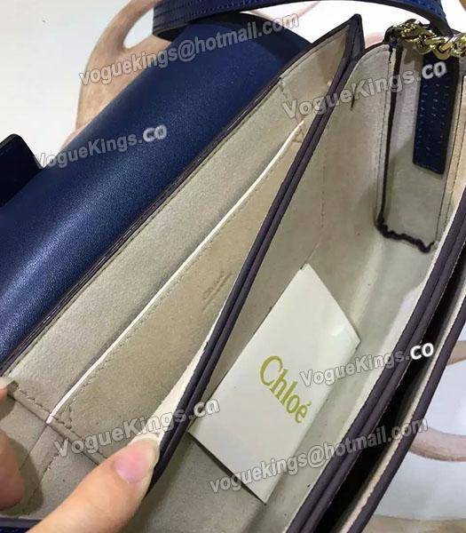 Chloe Hot-sale Sapphire Blue Leather Small Shoulder Bag-5