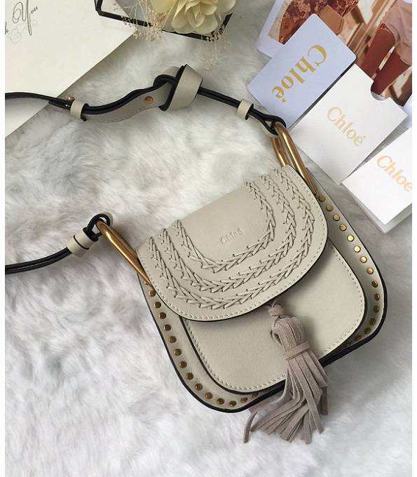 Chloe Hudson Offwhite Original Calfskin Leather Tassel 23cm Shoulder Bag